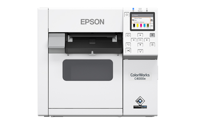 az új epson cw-c4000e címkenyomtató előlnézete
