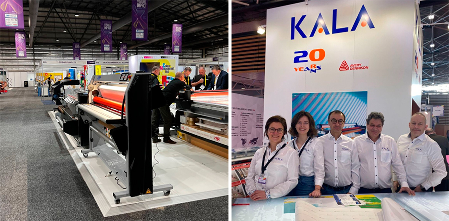 A francia KALA gyártó kiállítói standja a FESPA kiálíltáson, 2023-ban. 
