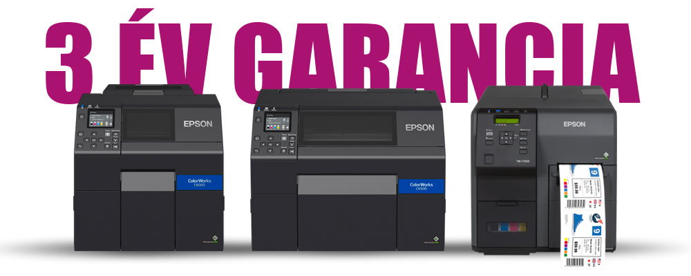 3 év garancia az EPSON címkenyomtatókra
