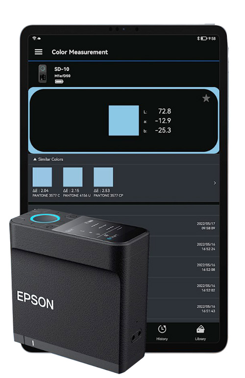 EPSON sd-10 spectrofotoméere és színmérő mobil alkalmazás