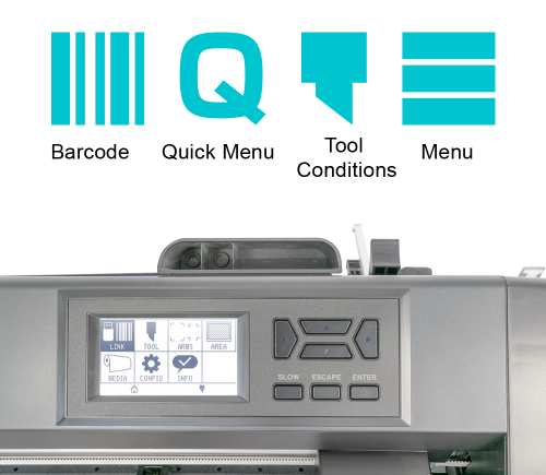 a graphtec ce8000 multifunkcionális kezelőpanele